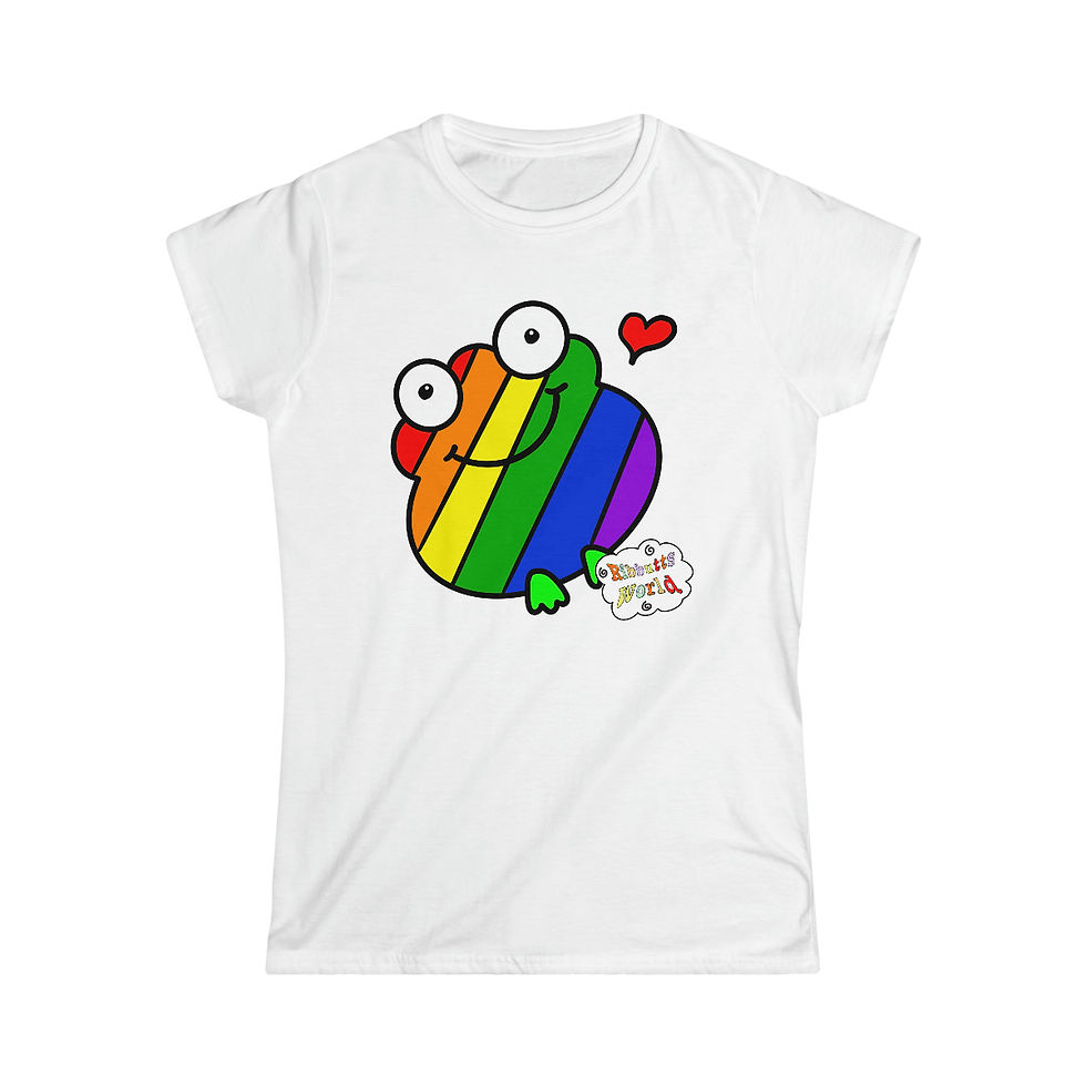 Thumbnail: Women's Softstyle Tee - Ribbutts World - Support Love