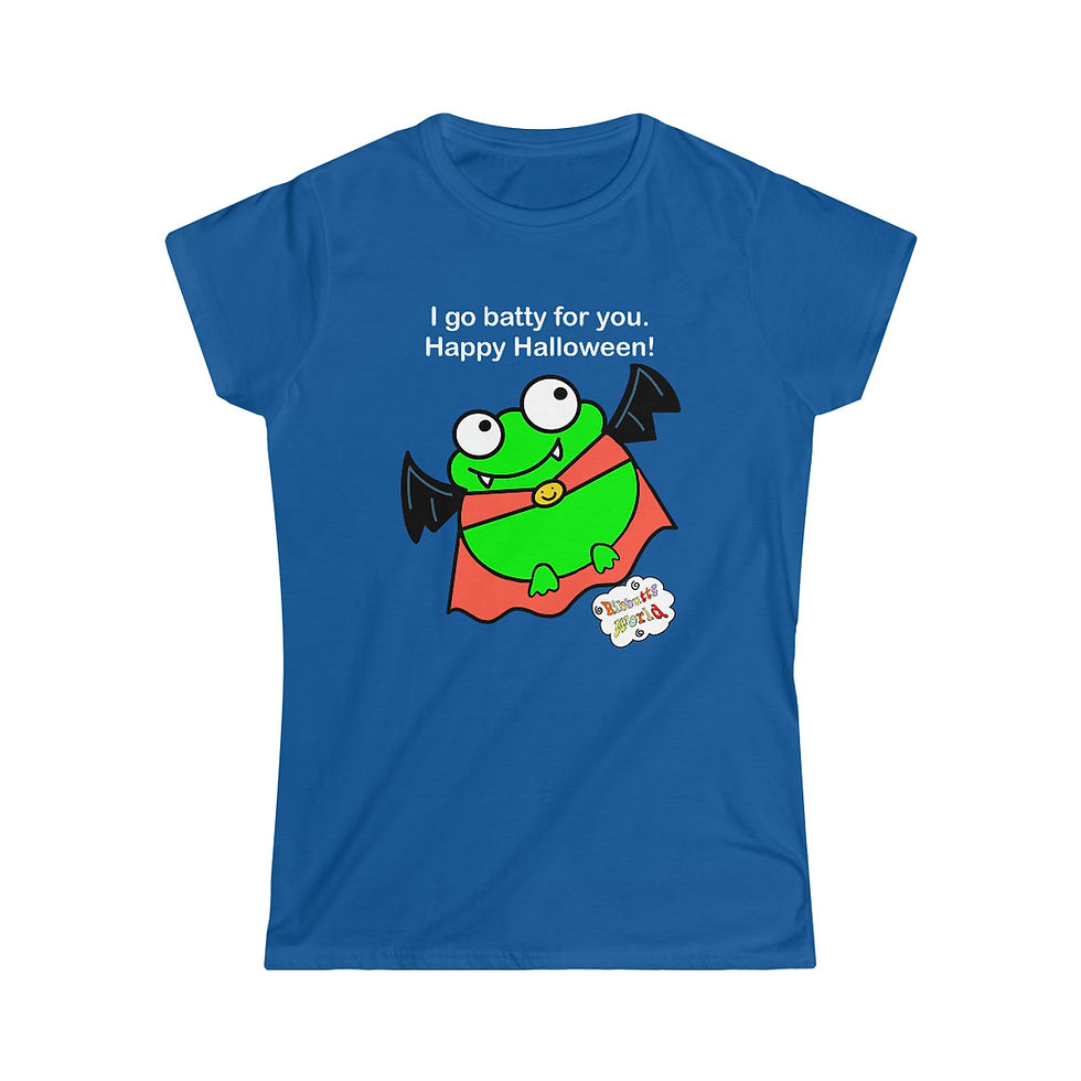 Thumbnail: Women's Softstyle Tee - Ribbutts World - Halloween - Batty!