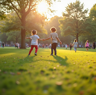Kids Playing in Local Park