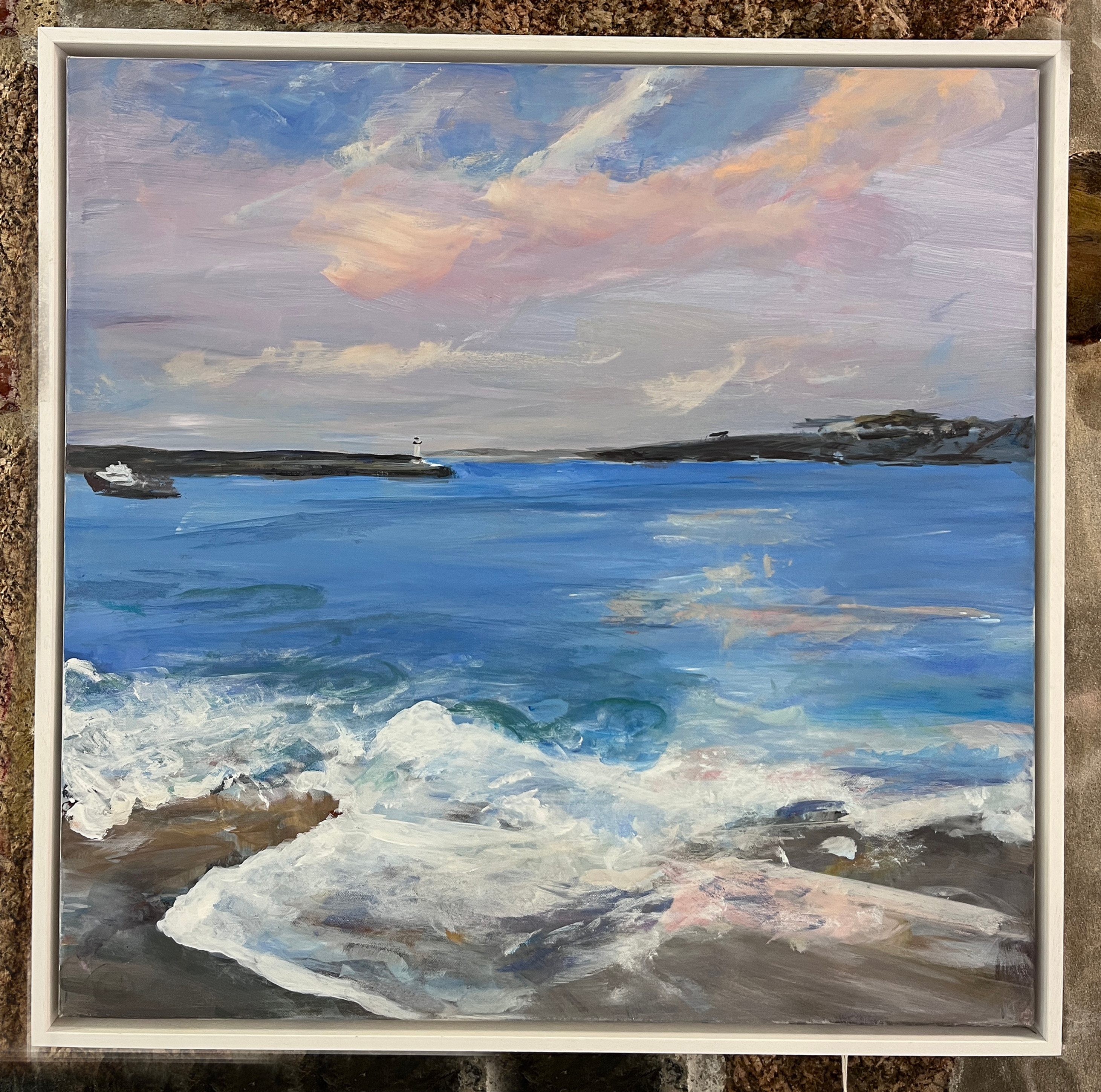 St Ives Harbour 76x76cm