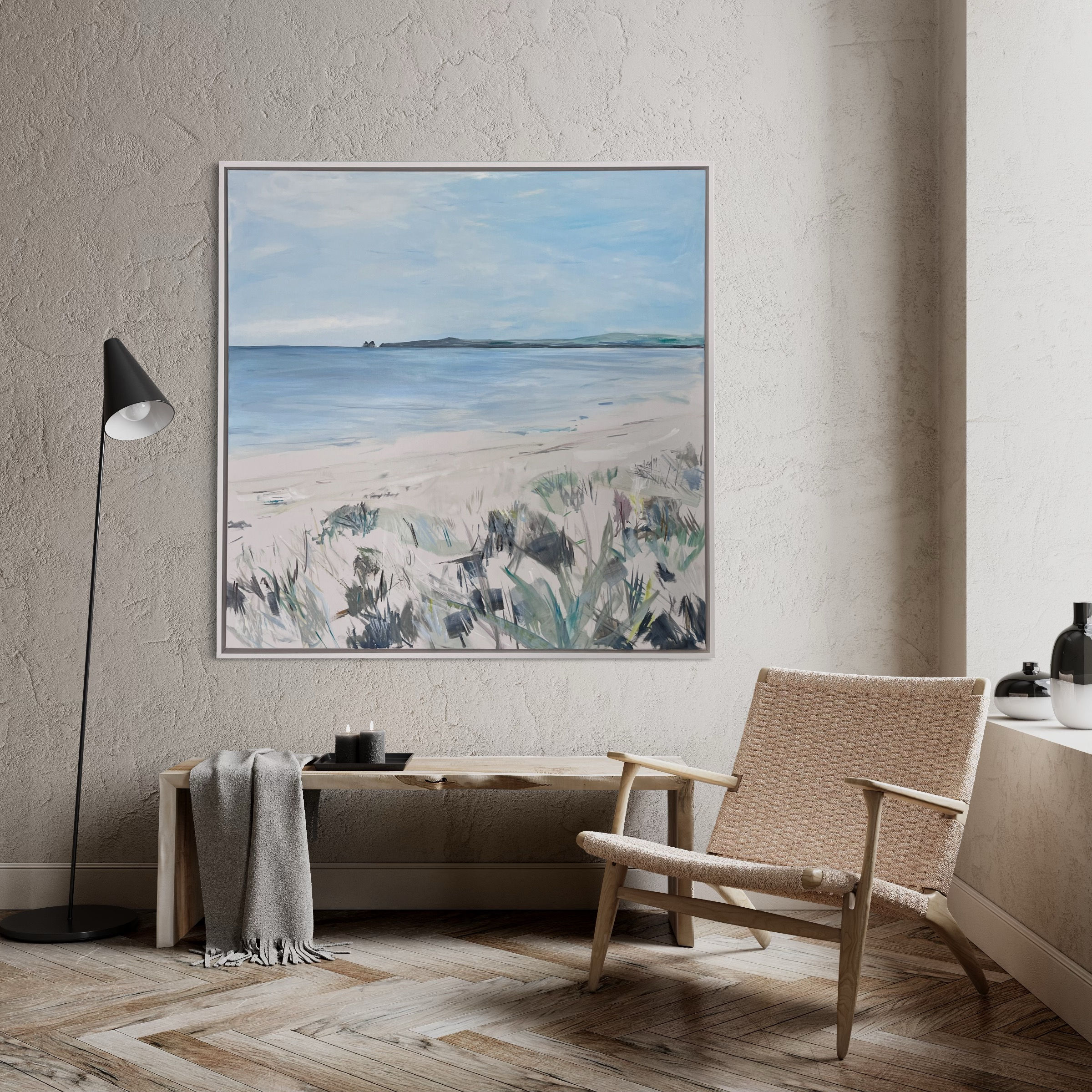 Harry's Rock from the Dunes 100x100cm