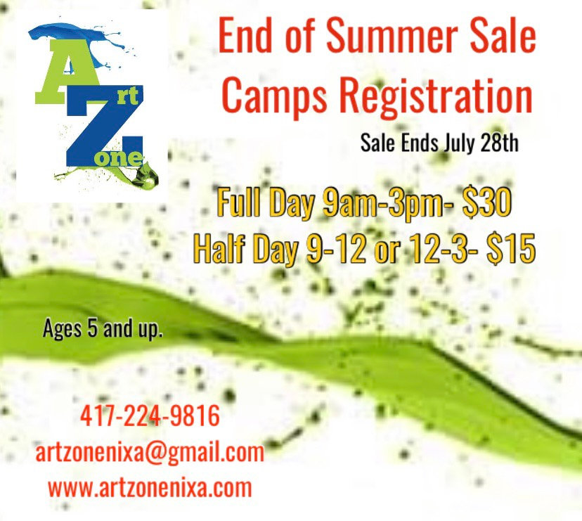 Sale End Of Summer Camp Registration Art Zone