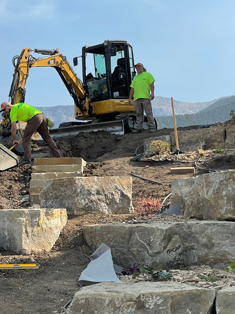 landscapers with equipment