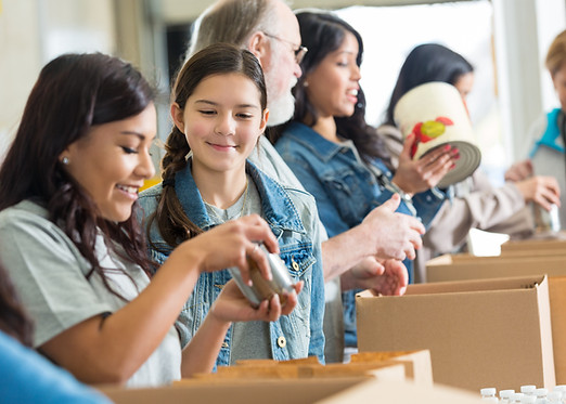 Volunteers Packing Food