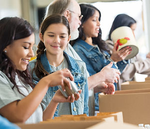 Volunteers Packing Food