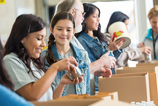Volunteers Packing Food