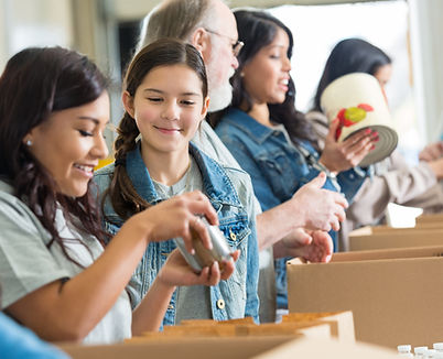 Volunteers Packing Food