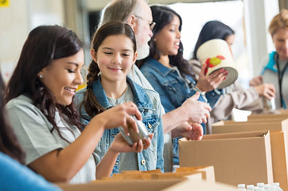 Volunteers Packing Food