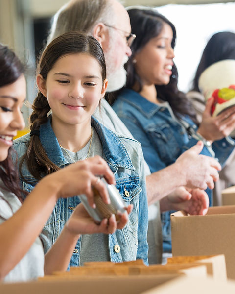 Volunteers Packing Food