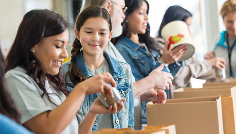 Volunteers Packing Food