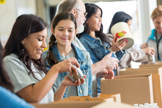 Volunteers Packing Food
