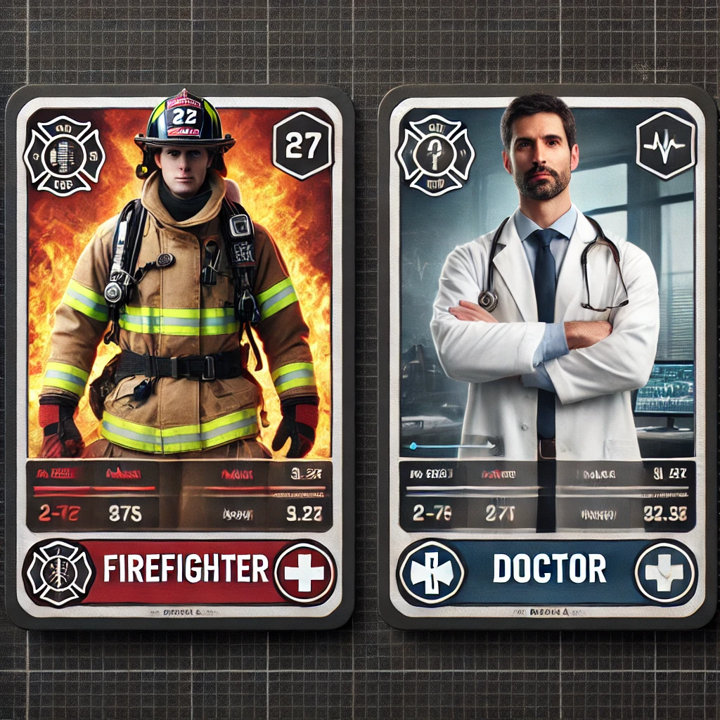 Event Trading Cards, occupational cards for students and events, indulge images, corporate school activations, photo booth rentals