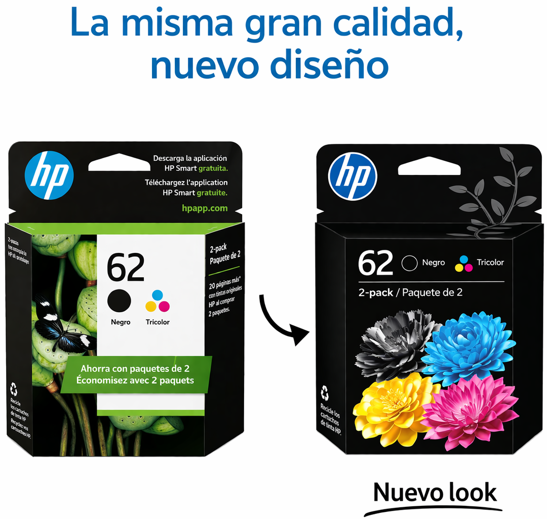 KIT DE TINTAS HP 62 COLOR Y NEGRO