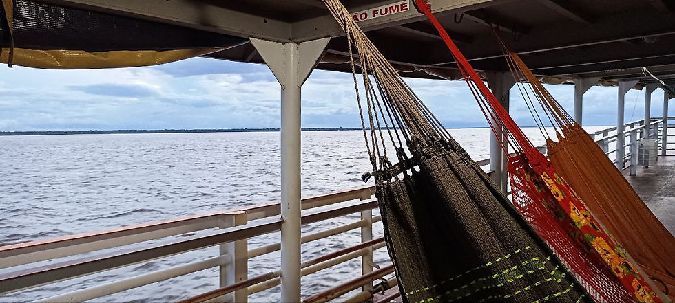 andando de barco na amazonia