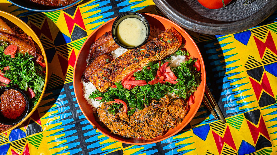 Center pic Salmon with Agushie Kale Salad Coconut rice.jpg