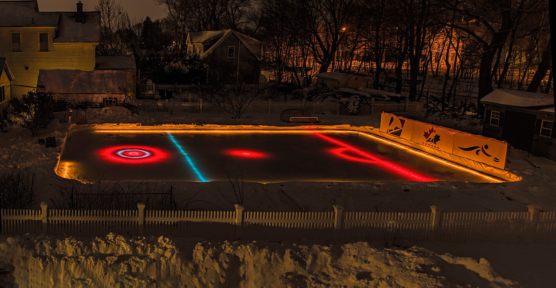 Backyard rink curling