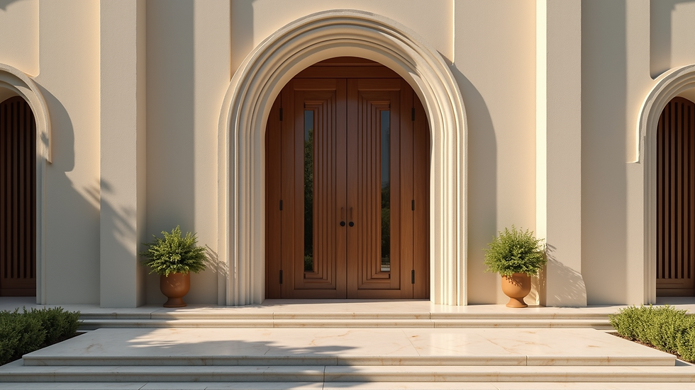 Close-up view of MOFA building entrance in UAE