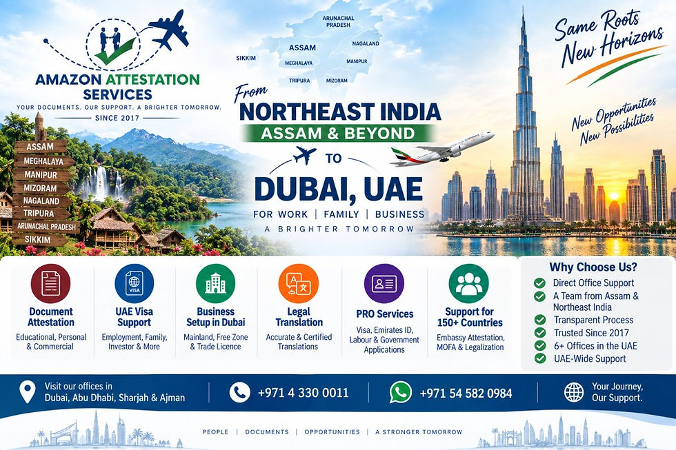 Northeast India to Dubai | Assam Visa, Attestation & Business Support