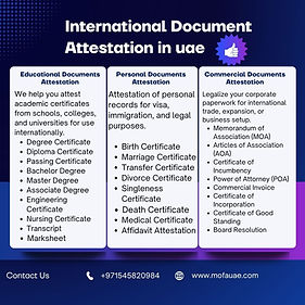International Document Attestation Services in UAE