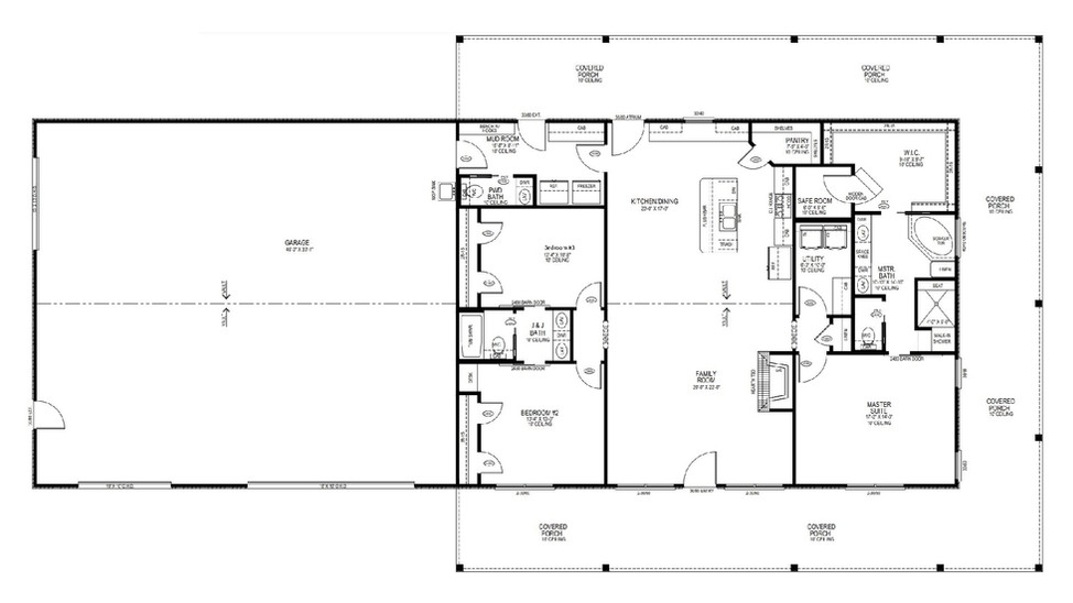 The Duke - Floorplan Blackline - DFW Custom Homes