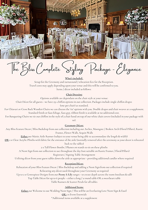 Bliss Events by Katie - Full Day Wedding Styling Packages 2026+ Elegance Package