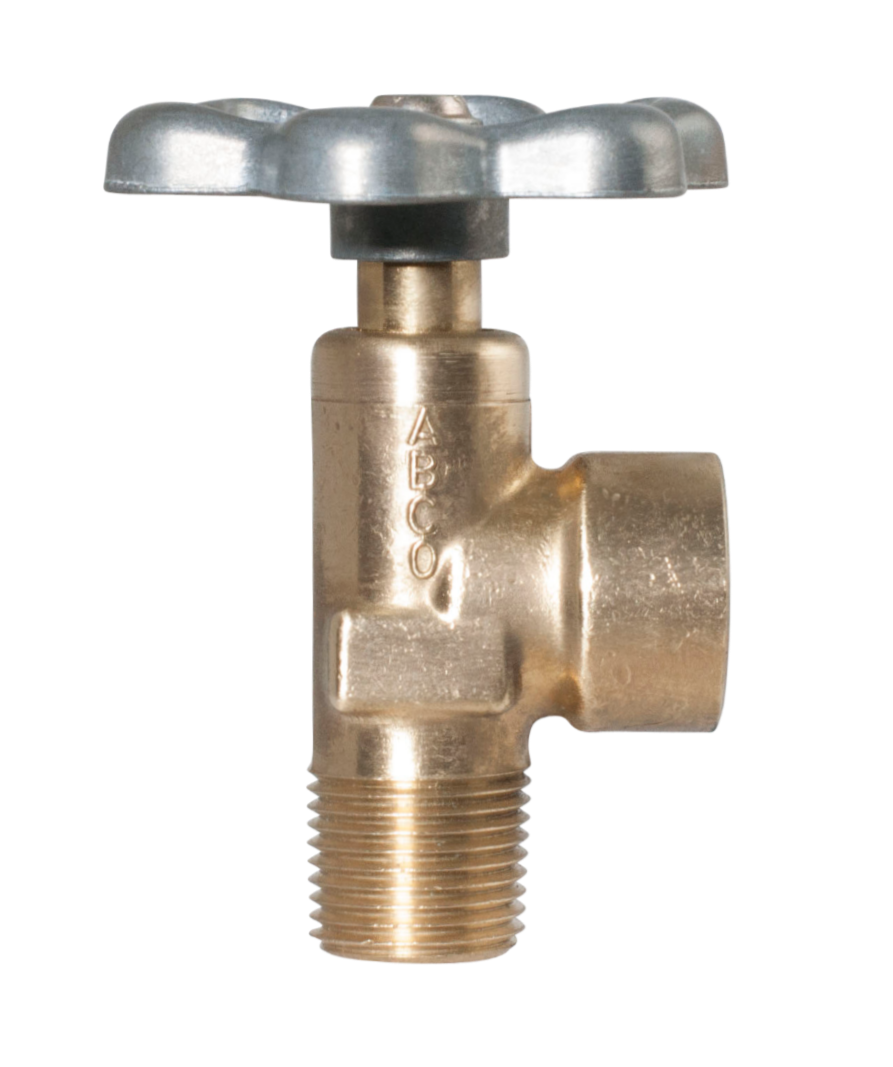 Image of an Anderson Brass Rising Stem Valve designed for industrial and heavy-duty use. It features high flow capacity, manual adjustment, and is ideal for cooling and air systems.