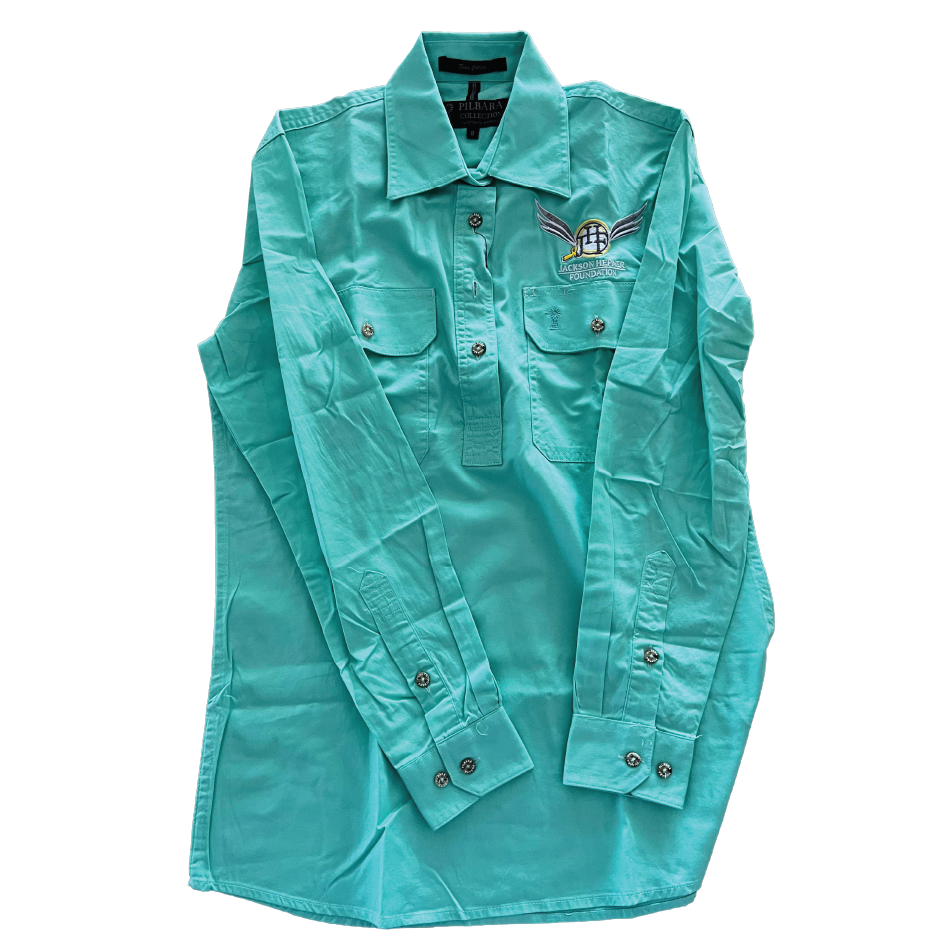 Ladies Pilbra Closed Front Work Shirt - Aqua