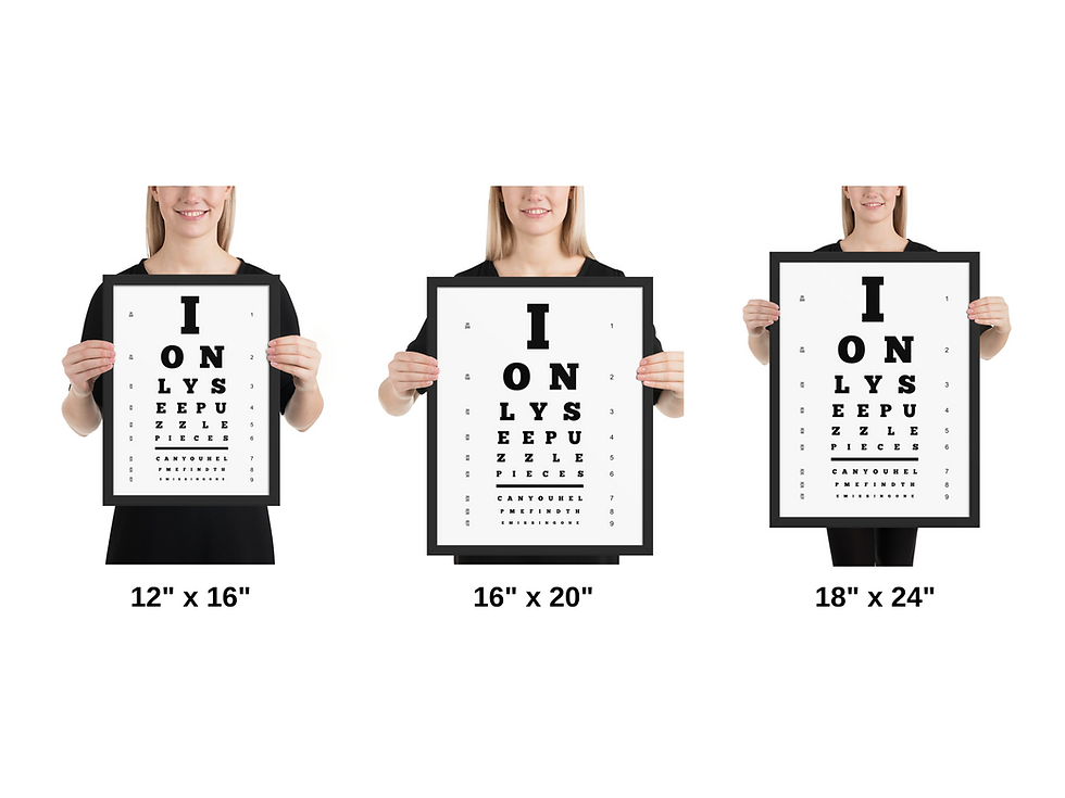 Thumbnail: Vision Test Framed Poster, Fun Eyesight Exam, Funny Wall Art, Puzzle Jokes, Puzzler Present, Unique Gift, Jigsaw Fanatic