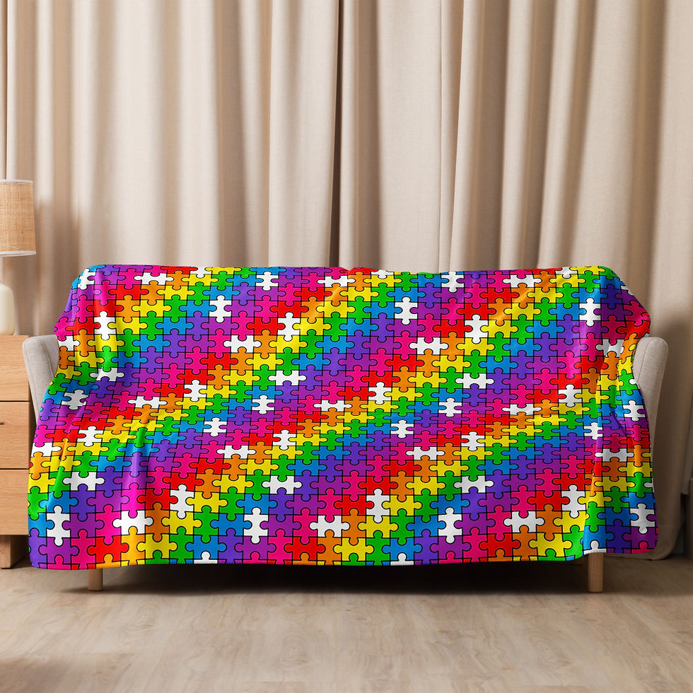 Thumbnail: Jigsaw Fanatic, Puzzler Ideas, Introvert, Birthday Presents, kids room, Autism awareness, colorful couch throw, statement fun