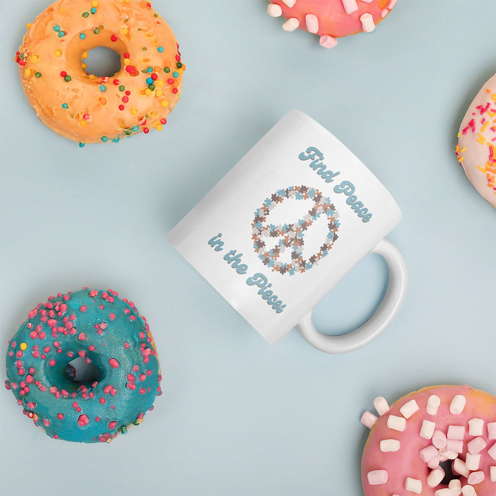 Thumbnail: Find Peace in the pieces, funny coffee mug, cute coffee cup, coffee lovers, mindfulness, unique puzzle gift