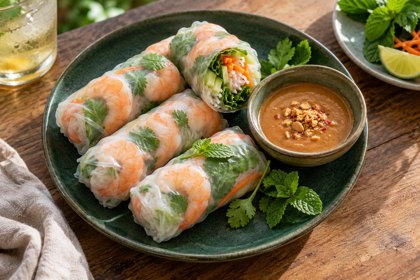 AI illustration: Fresh Summer Rolls; not this venue or its actual offering.
