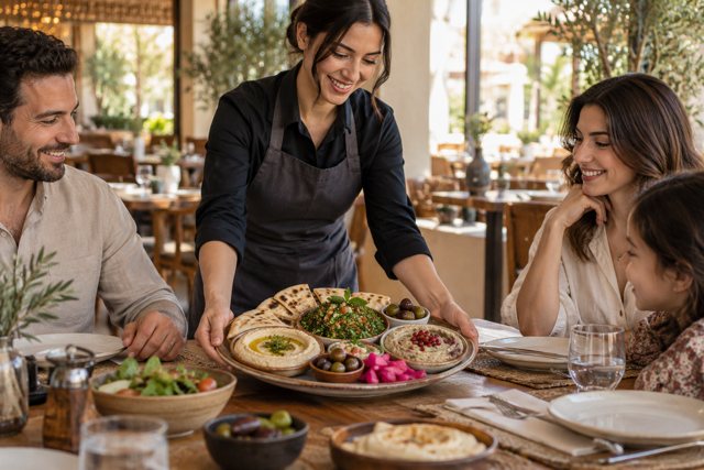 Illustration: Middle Eastern & Mediterranean. Fictional scene; not a photograph of this business or event.