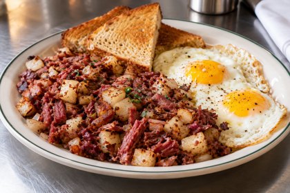 AI illustration: Corned Beef Hash; not this venue or its actual offering.