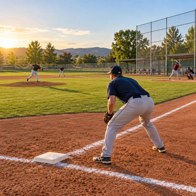 Illustration: Baseball & softball. Fictional scene; not a photograph of this business or event.