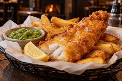 AI illustration: Fish And Chips; not this venue or its actual offering.