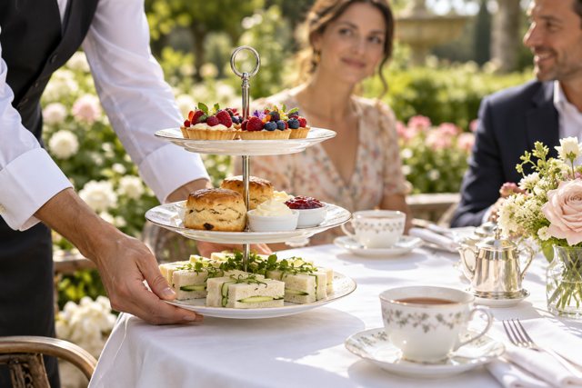 Illustration: Tea & bakery. Fictional scene; not a photograph of this business or event.