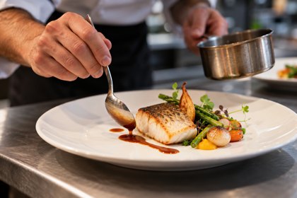 AI illustration: Fine Dining Plating; not this venue or its actual offering.