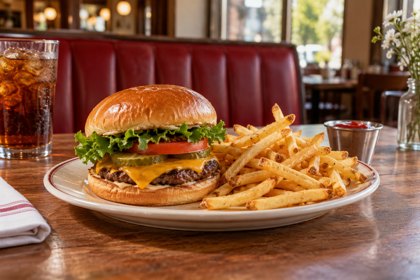 AI illustration: Classic Cheeseburger; not this venue or its actual offering.