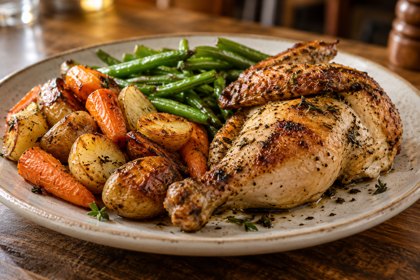 AI illustration: Roast Chicken Supper; not this venue or its actual offering.