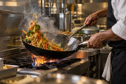 AI illustration: Wok Cooking; not this venue or its actual offering.