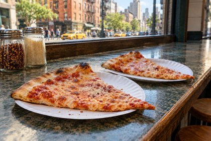 AI illustration: New York Pizza Slice; not this venue or its actual offering.