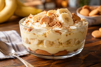 AI illustration: Banana Pudding; not this venue or its actual offering.