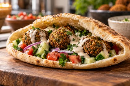 AI illustration: Falafel Pita; not this venue or its actual offering.