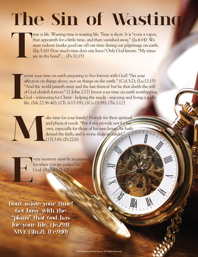 The Sin Of Wasting Time | Spiritual-Sheets
