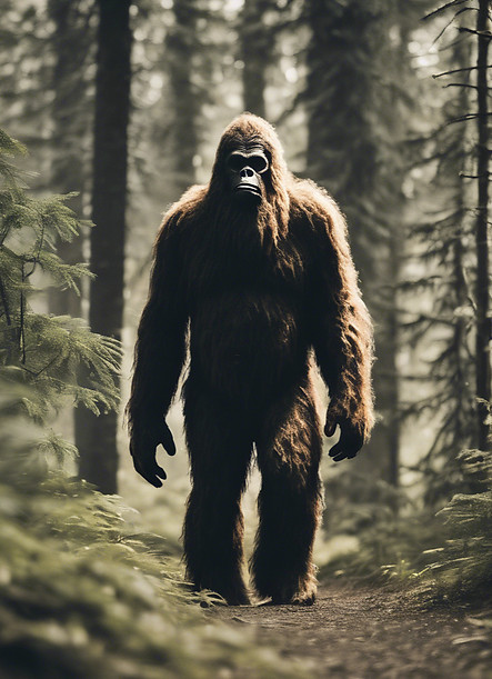 High quantity photo of Sasquatch walking