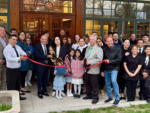A ribbon cutting ceremony at Miraggio Mediterranean Restaurant on April 21, 2025. Photo courtesy of the Town of Yorktown.