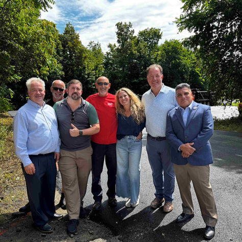Members of the Yorktown Town Board with staff at the Downing commuter lot on August 18, 2025. Photo courtesy of the Town of Yorktown.