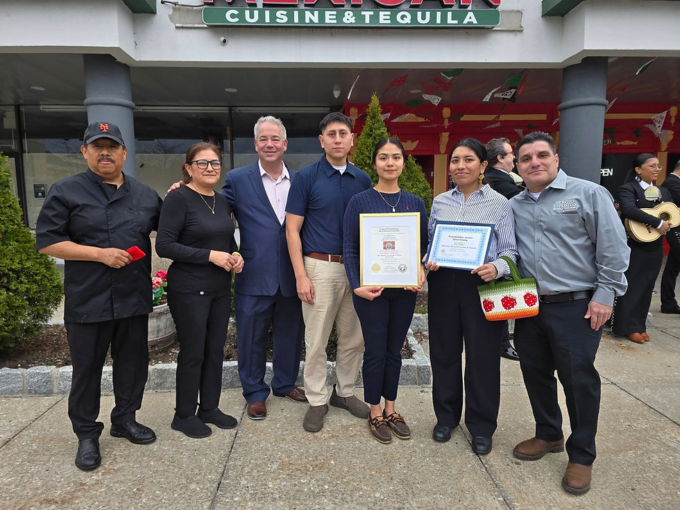 Yorktown officials with the owners of Don Pablo Authentic Mexican Cuisine and Tequila. Photo courtesy of the Town of Yorktown.