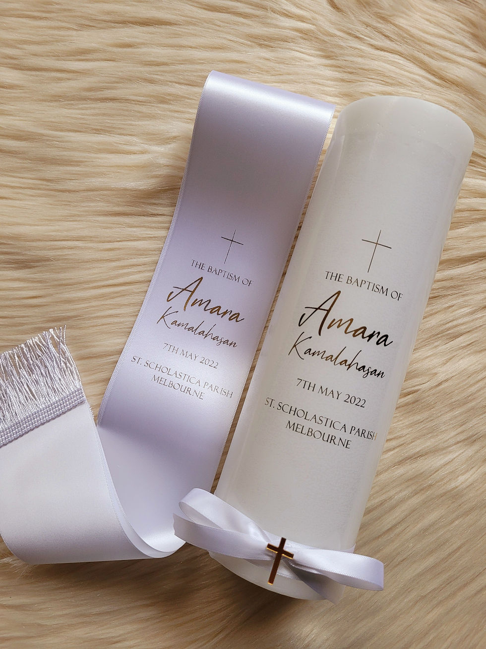 Thumbnail: Baptism Candle & Stole pack- Amara Design, suitable for both boys/girls