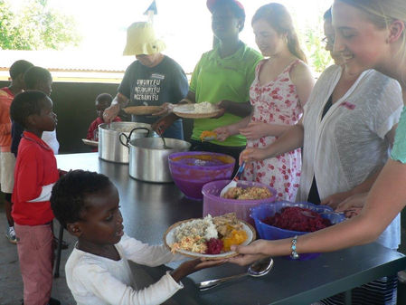 Children receiving a yummy meal!
